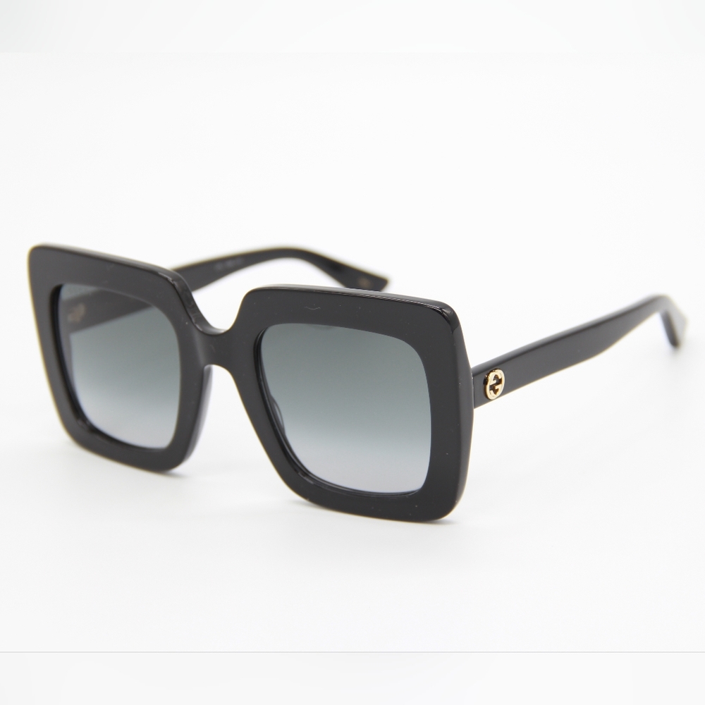 NEW GUCCI GG0328S 001 BLACK OVERSIZED SQUARE WOMEN SUNGLASSES - Picture 2 of 11